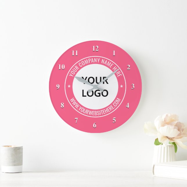 Company Logo and Text Clock Template Your Colours (Home)