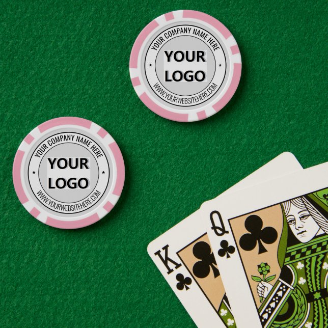 Company Logo and Text Poker Chips Choose Colours (Poker Table (Double))