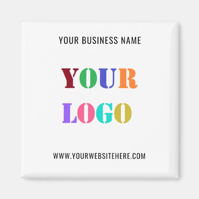 Company Logo and Text Promotional Business Magnet (Front)