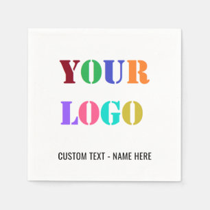Company Logo and Text Promotional Business Napkins