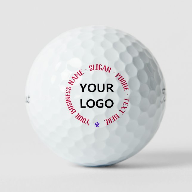 Company Logo and Text Stamps Golf Balls Template (Front)