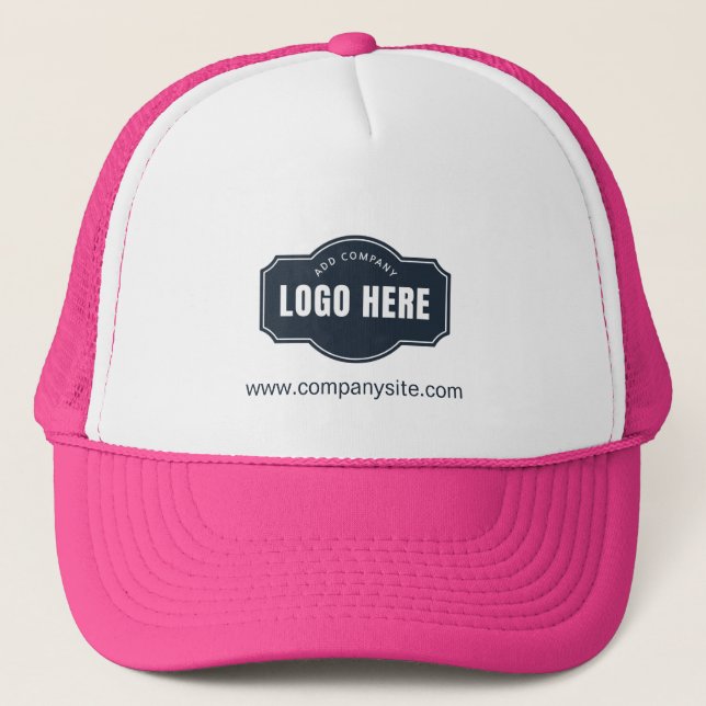 Company Logo and Website Address Employee Novelty Trucker Hat (Front)