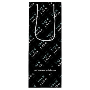 Company Logo and Website Custom Printed Wine Gift Bag