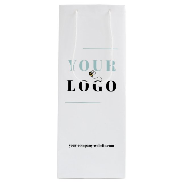 Company Logo and Website Custom Printed Wine Gift Bag (Front)