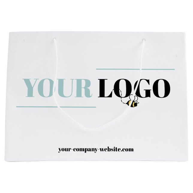 Company Logo and website - Custom Promotional Large Gift Bag (Front)