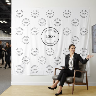 Company Logo backdrop Instant step and repeat Tapestry