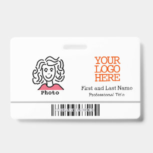 Company Logo Barcode Employee Photo ID Badge