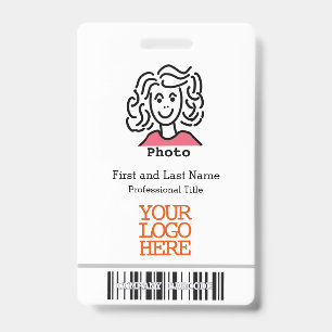 Company Logo Barcode Employee Photo ID Badge