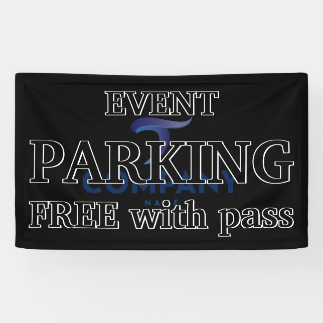Company Logo Black Background Parking Pass Banner (Horizontal)
