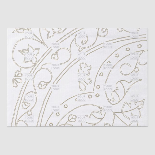 Company Logo Brand Pattern Elegant Business Tissue Paper (Front)