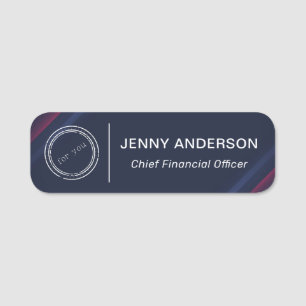 Company Logo Brushed Faux Employee Name Tag