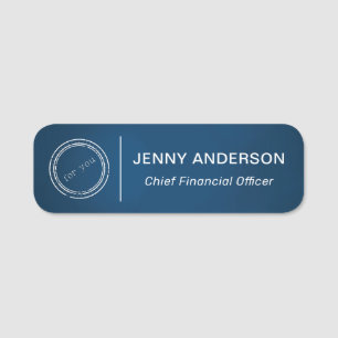 Company Logo Brushed Faux Employee Name Tag