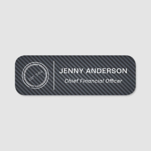 Company Logo Brushed Faux Employee Name Tag