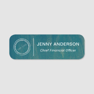 Company Logo Brushed Faux Employee Name Tag
