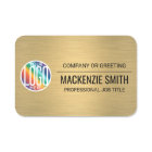 Company Logo Brushed Gold Colour Plastic Employee