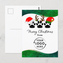 Company Logo Business Holiday Christmas Postcard