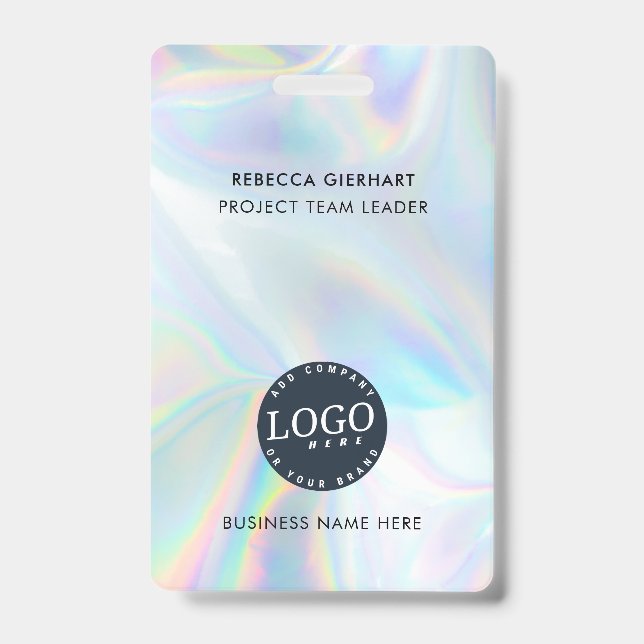 Company Logo Business Holographic Employee ID Badge (Front)
