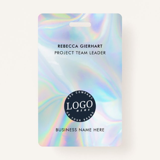 Company Logo Business Holographic Employee ID ID Badge (Front)