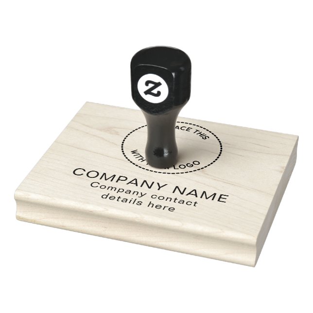 Company Logo Business Name Contact Details Rubber Stamp (Stamp)