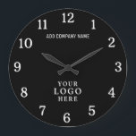 Company Logo Business Name Corporate Branded Promo Large Clock<br><div class="desc">Wall Clocks with company logo make unique corporate promotional gifts. Personalise with your business name and logo. The logo clocks also make great gifts of appreciation for employees.</div>