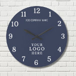 Company Logo Business Name Corporate Branded Promo Large Clock<br><div class="desc">Wall Clocks with company logo make unique corporate promotional gifts. Personalise with your business name and logo. The logo clocks also make great gifts of appreciation for employees.</div>