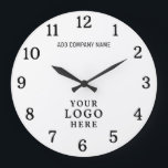 Company Logo Business Name Corporate Branded Promo Large Clock<br><div class="desc">Wall Clocks with company logo make unique corporate promotional gifts. Personalise with your business name and logo. The logo clocks also make great gifts of appreciation for employees.</div>