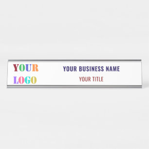Company Logo Business Name Personalised Template Desk Name Plate