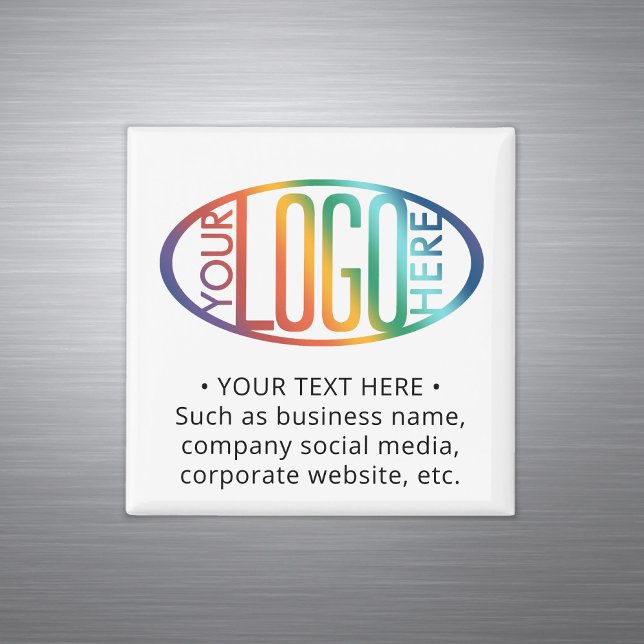 Company Logo Business Promotional Branded Square Magnet (Creator Uploaded)