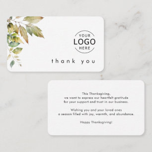 Company Logo Business Thanksgiving Cards 
