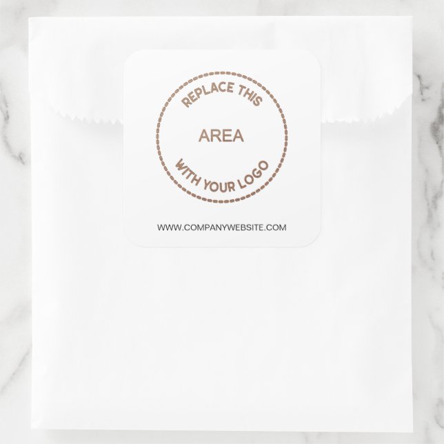 Company Logo Business Website Square Sticker (Bag)