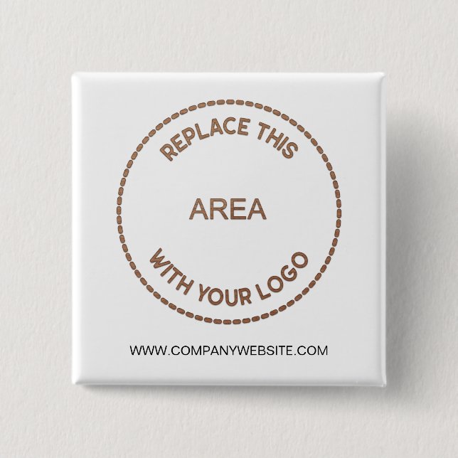 Company Logo Business Website white 15 Cm Square Badge (Front)