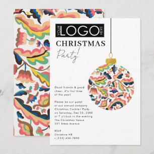 Company Logo Christmas Party Preppy Ornament Xmas Invitation