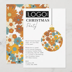Company Logo Christmas Party Preppy Ornament Xmas Invitation