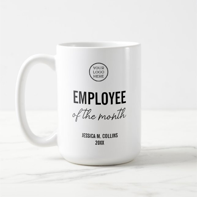 Company Logo Corporate Employee Of the Month Award Coffee Mug (Left)