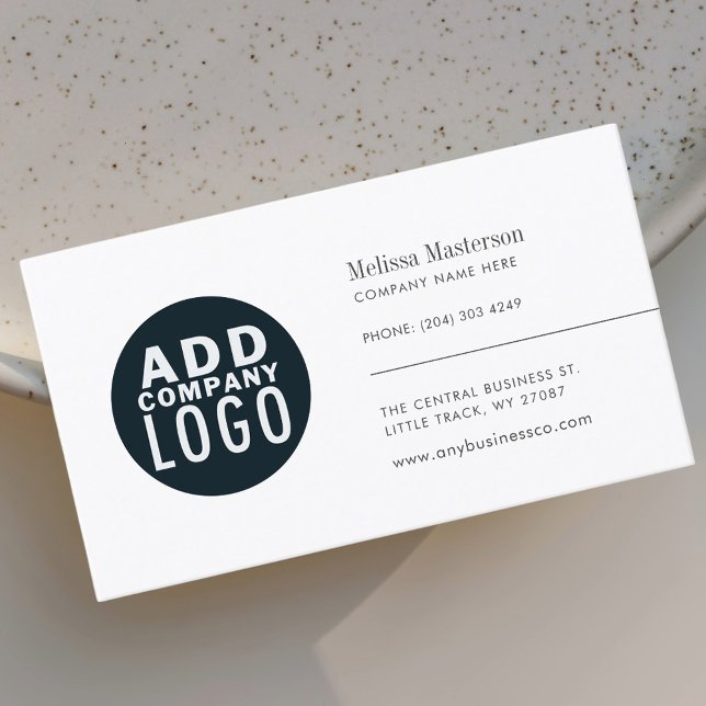 Company Logo Corporate Minimalist Business Card (Your Company Logo Custom Employees Business Card)