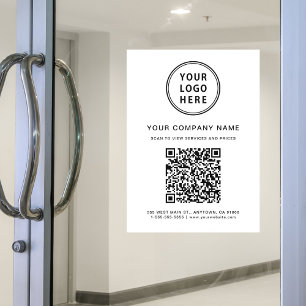 Company Logo Create Your QR Code White Window Cling