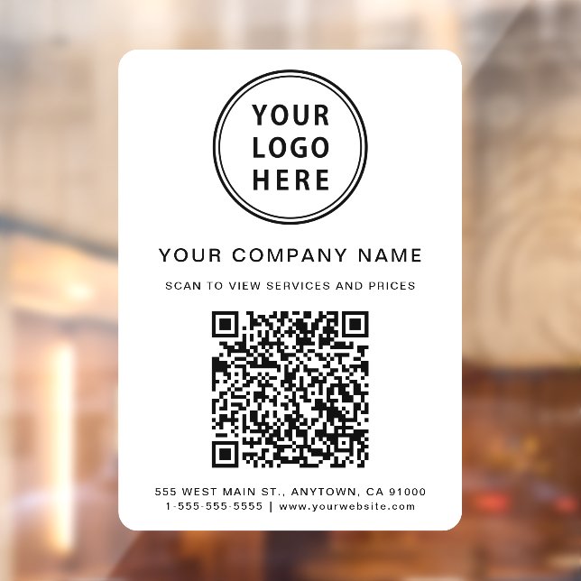 Company Logo Create Your QR Code Window Cling (Sheet 2)