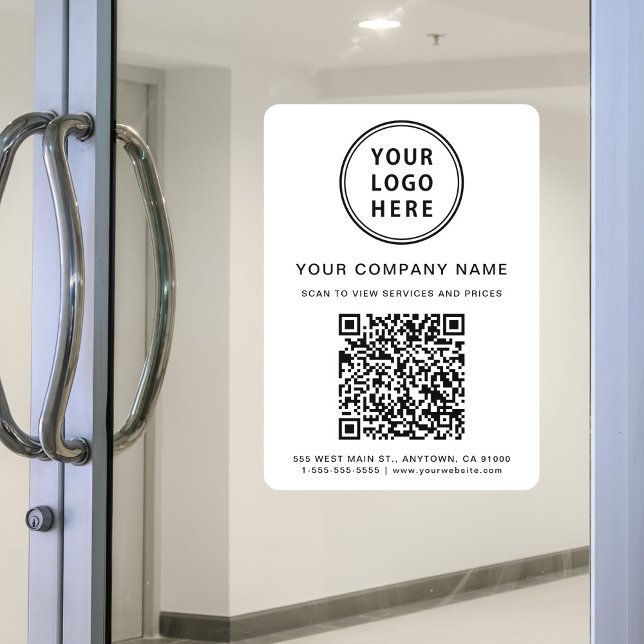 Company Logo Create Your QR Code Window Cling (Company Logo Create Your QR Code Window Cling)