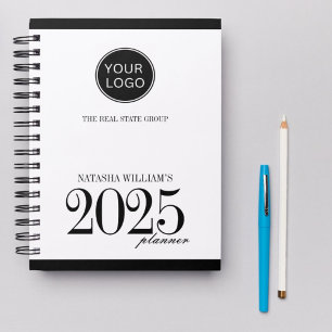 Company Logo Custom Black 2025 Planner