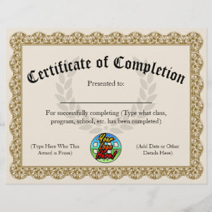 Company Logo Custom Certificate of Completion