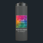 Company Logo Custom Minimalist Template Trendy Thermal Tumbler<br><div class="desc">Custom Modern Elegant Template Upload Image Photo Business Company Logo Add Text Name Web Address Trendy Classic Thermal Tumbler.</div>