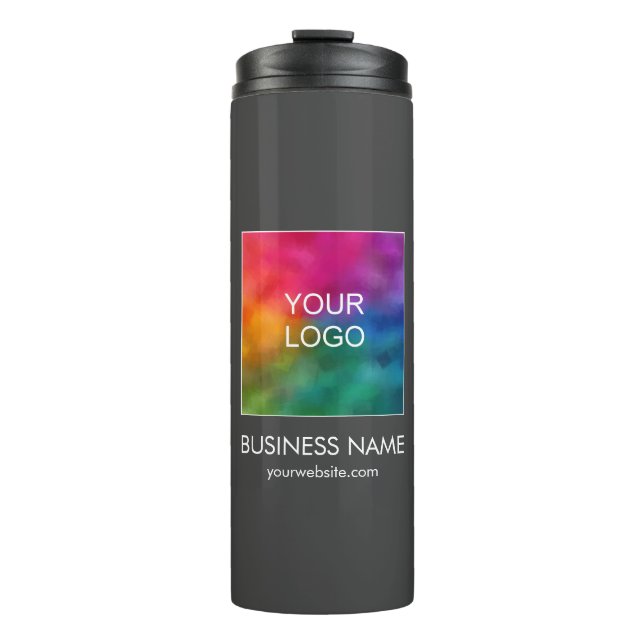 Company Logo Custom Minimalist Template Trendy Thermal Tumbler (Front)