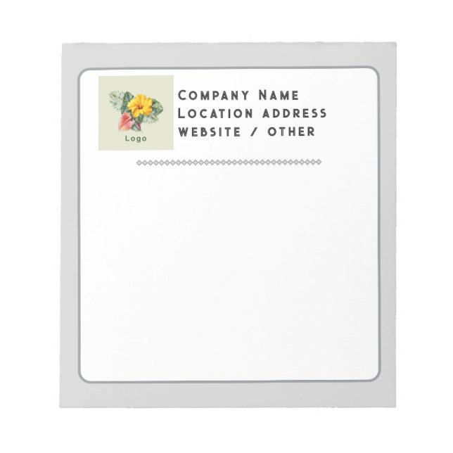 Company Logo Custom Notepad Neutral Colours (Front)