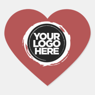 Company Logo Custom Valentine's Day Red Heart Heart Sticker