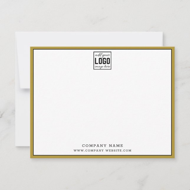 Company Logo Editable Brand Colour Gold Border   Card (Front)