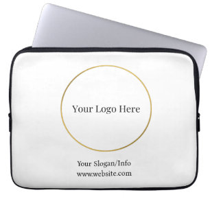 Company Logo Elegant Branded Business Template Laptop Sleeve
