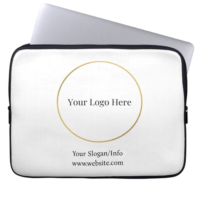Company Logo Elegant Branded Business Template Laptop Sleeve (Front)