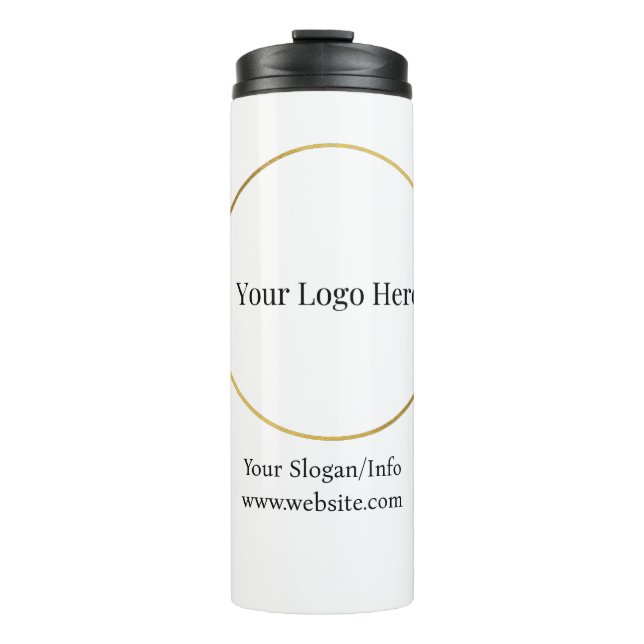 Company Logo Elegant Branded Business Template Thermal Tumbler (Front)