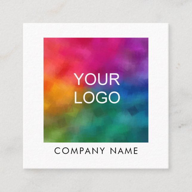 Company Logo Elegant Modern Professional Template  Square Business Card (Front)