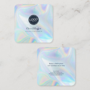 Company Logo Employee Hair Stylist Salon Square Business Card